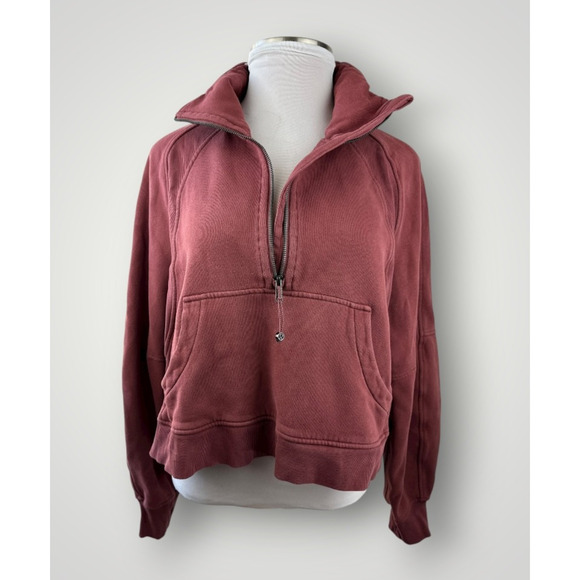 Lululemon Scuba Oversized Funnel Neck Half Zip Pullover XL/XXL Faded Merlot Wine - Picture 1 of 14